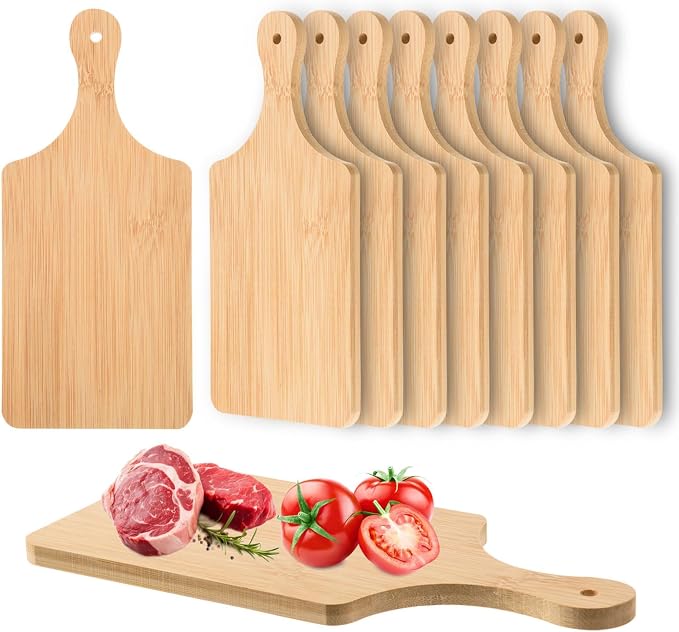 AWIZOM 60 Pcs Thicken Bamboo Cutting Board Bulk 11x5 Inch Personalized Wood Chopping Board Customized Laser Engraving Charcuterie Boards for Wedding Mother's Day Housewarming Present,0.39" Thick