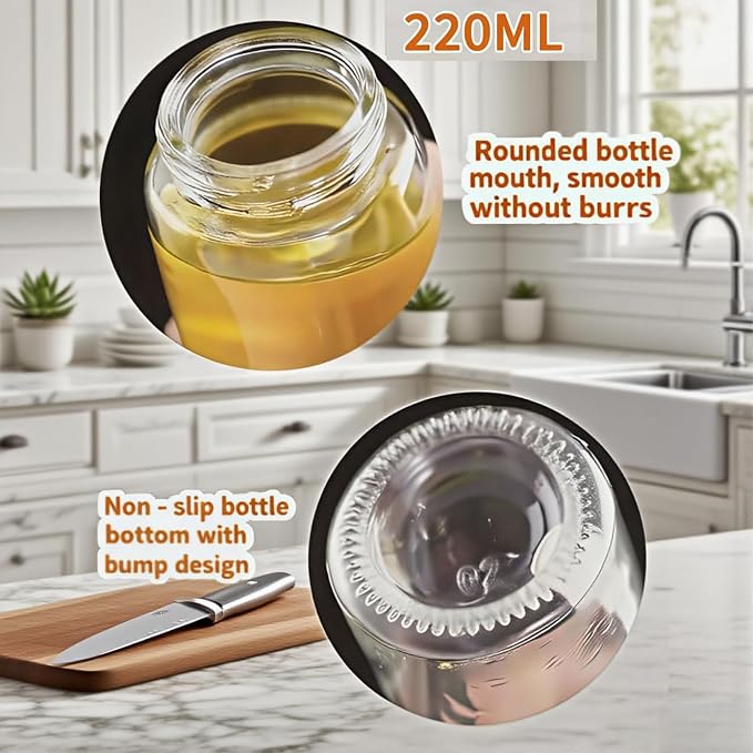 Olive Oil Sprayer for Cooking, 220ml Glass Oil Dispenser | Kitchen Gadgets, Food Grade Premium Spray Bottle, Continuous Spray with Portion Control, for Salad, Frying, BBQ