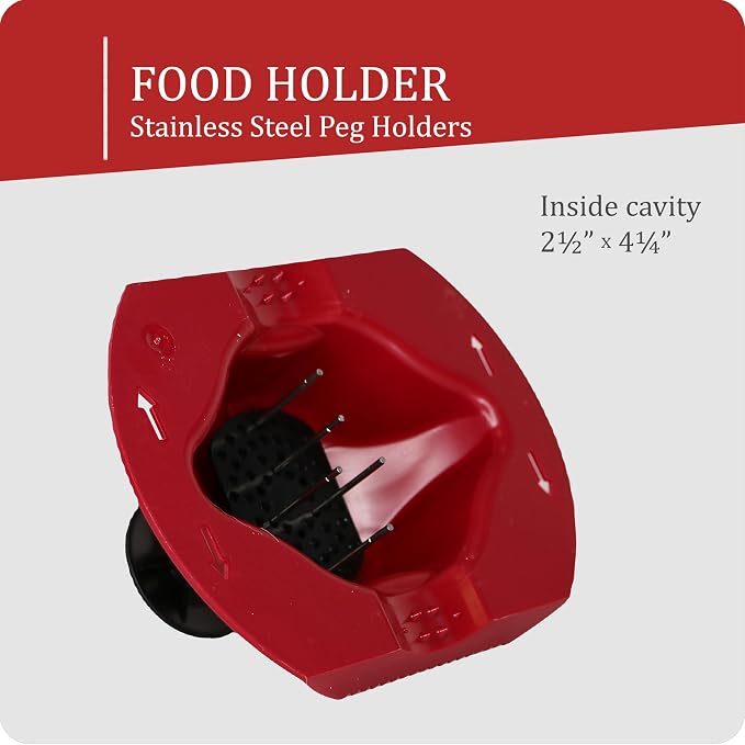 Borner by Reston Lloyd Food Safety Holder for Mandoline Slicers, Cutters & Graters, Protective Finger Guard for Safe Slicing & Grating, Made in Germany, Red