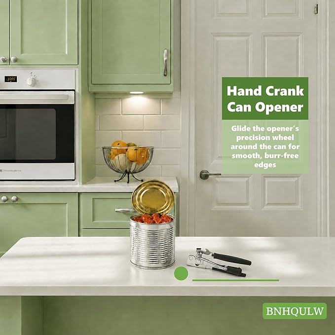 Commercial Can Opener Heavy Duty, Black Swing Grips. | Hand Can Opener Manual, Stainless Steel for Restaurant and Home, Black Swing Grips,for Most Bulk Size Cans.