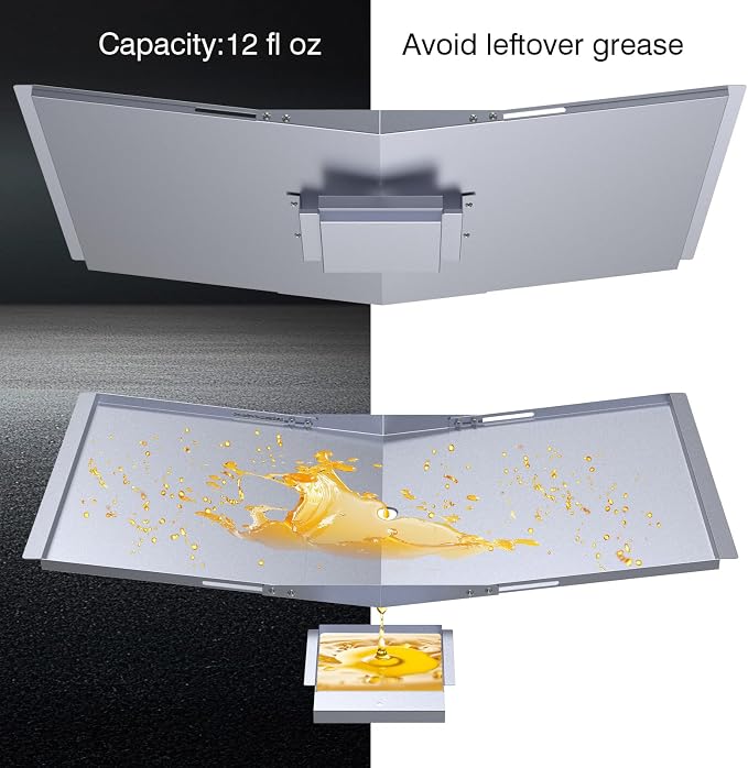 BBQCuker Universal Grease Tray with Catch Pan for Nexgrill, Dyna-Glo, Expert Grill, Kenmore, BHG and Grill Replacement Parts, Adjustable 24"-30" Drip Pan for 4/5 Burner Gas Grill