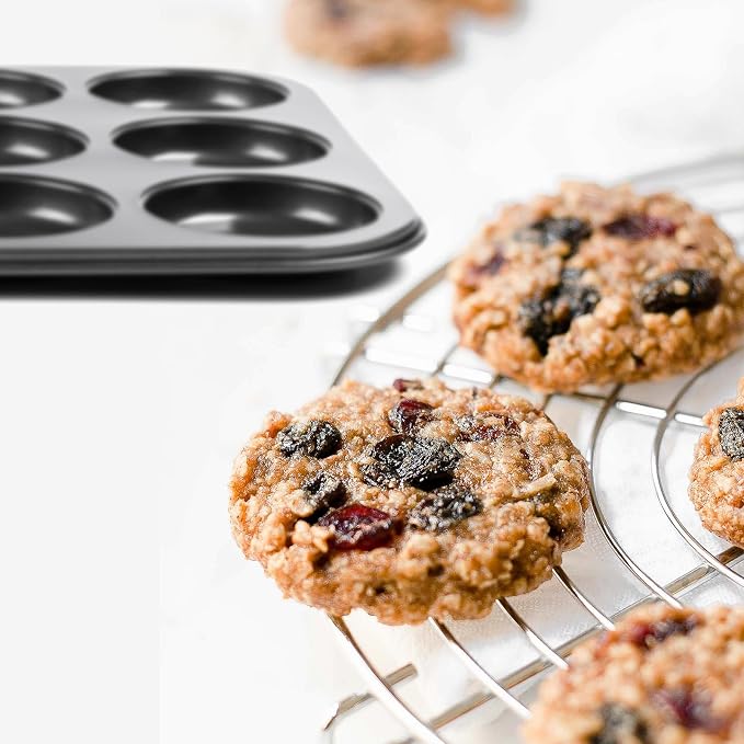Yomvzake Muffin Top Pan 2 Pack Baking Pans Whoopie Pie Pan, Nonstick 3 Inch Yorkshire Pudding Pan for Pansuffin, Moon Pie, Cookies, Small Hamburger Bun
