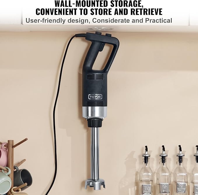 VEVOR 500W 12 Inch Heavy Duty Hand Mixer, Variable Speed Stick Mixer with 304 Stainless Steel Blade, Multi-Purpose Portable Mixer for Soup, Smoothie, Puree, Baby Food