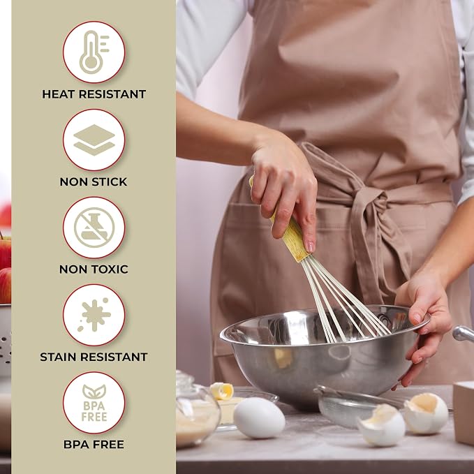 Kaluns 50 PCS Silicone Kitchen Utensils Set Complete Kitchen Set - 800°F Heat Resistant Non-Stick Premium Silicone Cooking Utensils W Wooden Handles - Can Opener, Masher, Turner, Silicone Spatula Set
