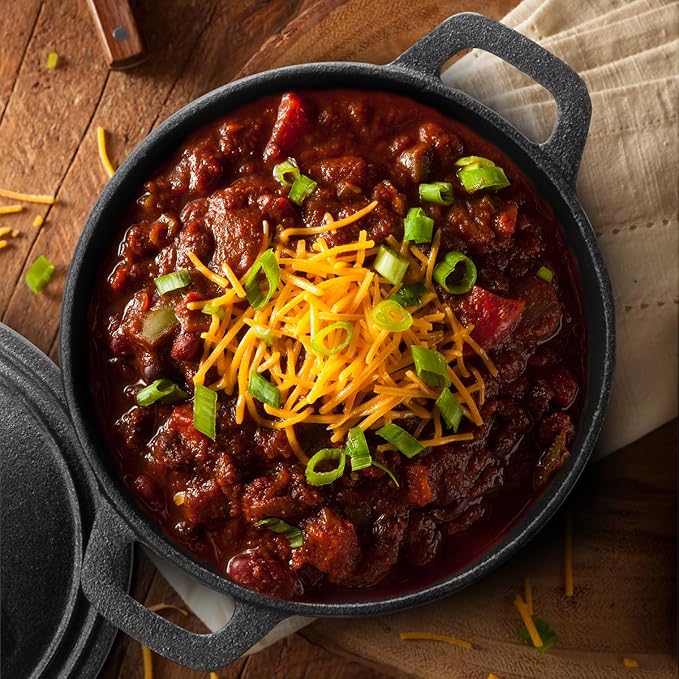 Commercial Chef 3.4-Qt. Dutch Oven with Lid, Cast Iron, CHCI340 | Pre-seasoned, Integrated Handles, Works on All Cooktops Including Induction, Outdoor Cookware for Campfires or Grills