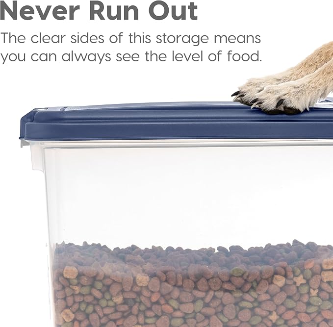 IRIS USA Dog Food Storage Container, Up to 30+11 lbs, Gray/Dark Gray | Made in the USA, Includes 2-Cup Scoop & Wheels, Airtight Seal, BPA-Free, Bird Seed, Cat food, Cat Litter, Treats, Toys