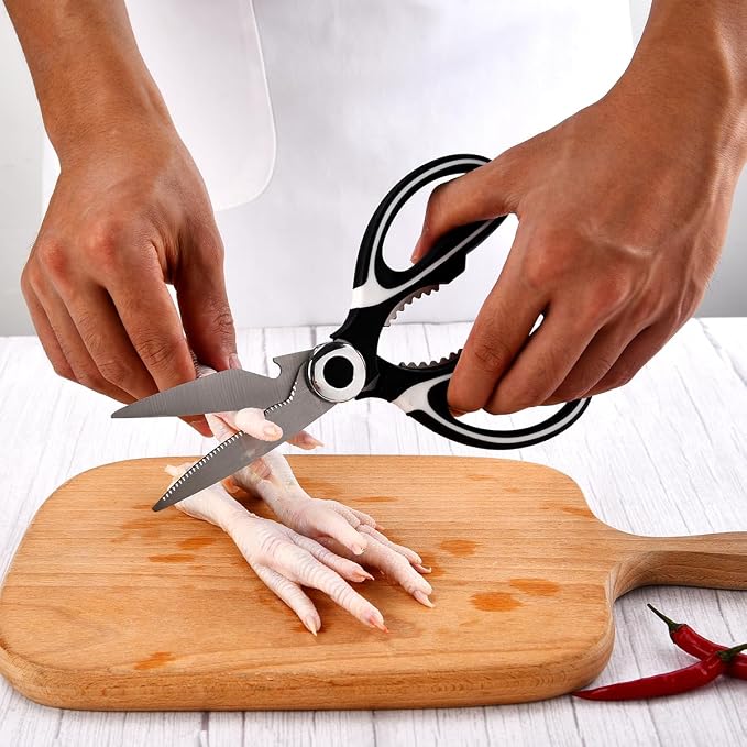 Kitchen Scissors Heavy Duty Multipack of 3 - Stainless Steel Meat Scissors, 5-Ply Herb Shears, All Purpose Kitchen Shears for Poultry, Chicken Shredding