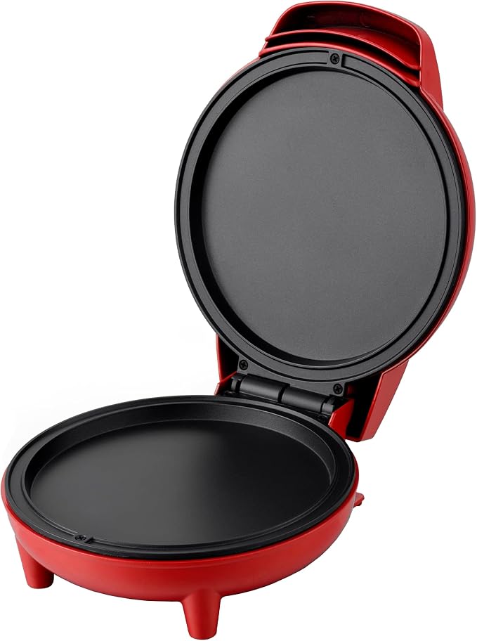 Courant 7" Travel Pizza Maker Plus, Indoor Electric Grill, Nonstick Pan for Pizzas, Quesadillas, Nachos and more, Personal Pizza Machine for Delicious Meals,Red
