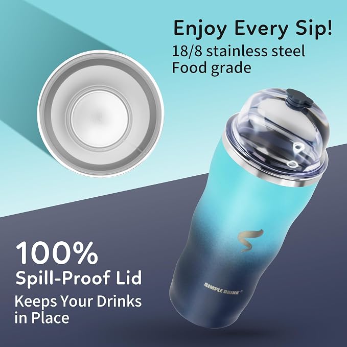 20 oz Insulated Tumbler, Straw and Flat Lids,green black | 18/8 stainless steel, double-wall vacuum insulation, BPA-free materials, reusable straw, for everyday hot and cold drinks.
