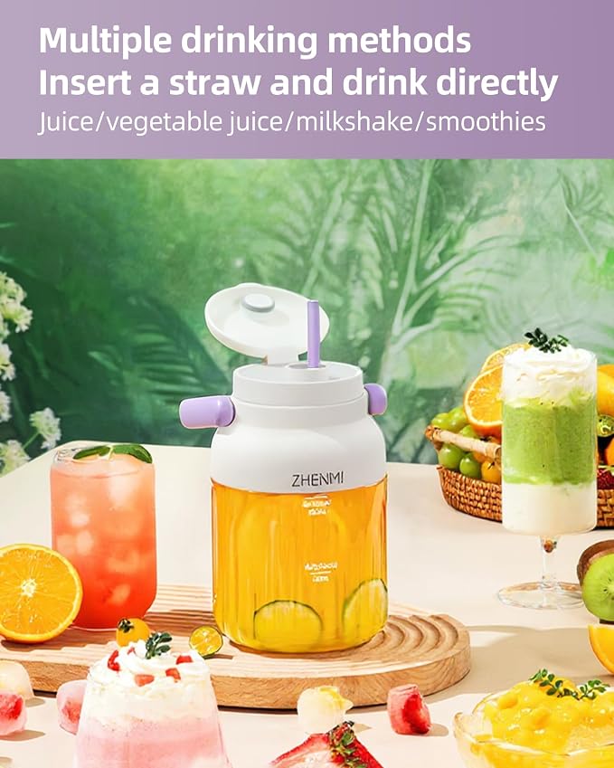 Portable Blender, Personal Smoothie & Shake Blender, 33oz BPA-Free Vessel, Leakproof Lid with Sip Spout, USB-C Rechargeable, Detachable & Easy-to-Clean, Purple