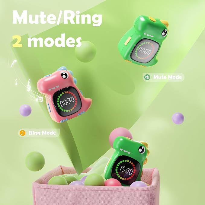 Visual Timer for Kids 99 Minute Digital Potty Training Timer for Homeschool | Dinosaur roar; Dinosaur Look; Long Battery Life
