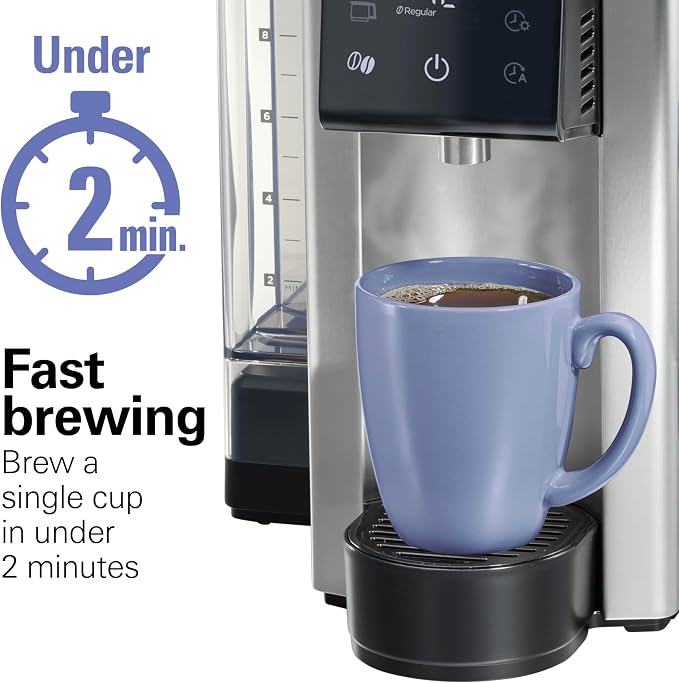 Hamilton Beach Flexbrew Advanced 5-in-1 Drip & Single Serve Coffee Maker | Single Serve Hot & Iced Coffee Maker | 12 Cup Thermal Programmable Drip Coffee Maker | Removable 60 oz. Reservoir | Black