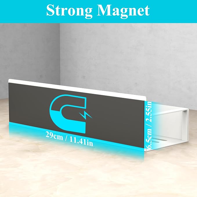 Metal Magnetic Spice Rack for Refrigerator Cream White, 2 Pack | Magnetic Shelves Heavy Duty for Fridge in Kitchen, Seasoning Storage Organizer, For Oven Washer and Dryer, For Heavier Items