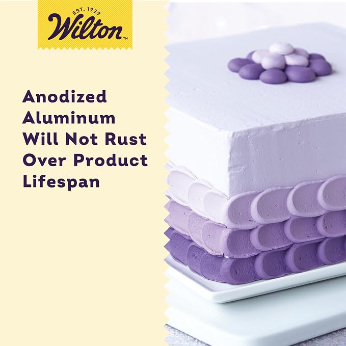 Wilton Aluminum Square Cake Pan, Made Without PFAS, 12 x 12 in. | Natural Anodized Aluminum Bakeware, Even Heating & Rust-Resistant for Professional Results, Perfect for Large Sheet Cakes