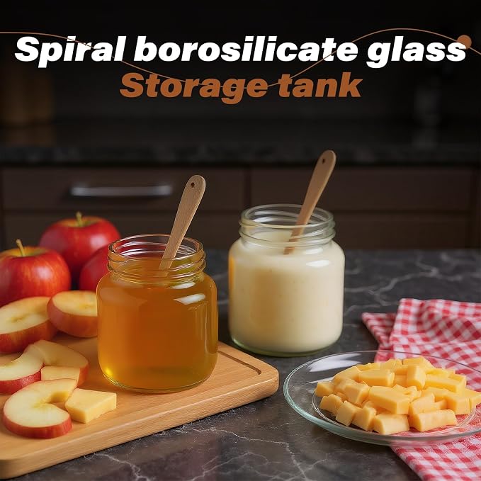 Glass Jars, 6 Fl Oz (180 ml), 6-Pack | Feature inner plastic insert & seal; airtight for yogurt drinks, spices, seasonings, snack portioning & pantry