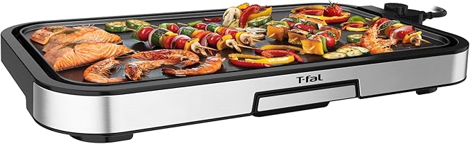 T-fal XL Electric Griddle with Adjustable Temperature and Non-Stick | 1500W power, 5 temperature settings, Even heat distribution, Minimal oil needed, Versatile for breakfast and dinner