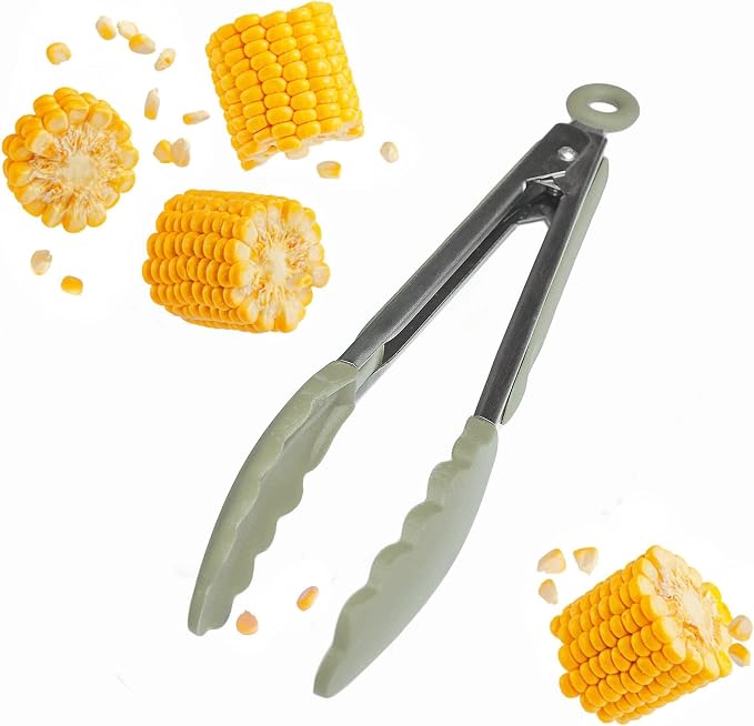 Starpack Get a Grip Silicone Kitchen Tongs (9 Inch) - LFGB Non Toxic, 600°F Heat Resistant, BPA-Free - Heavy-Duty Stainless Steel, Locking - Dishwasher Safe for Nonstick Cookware