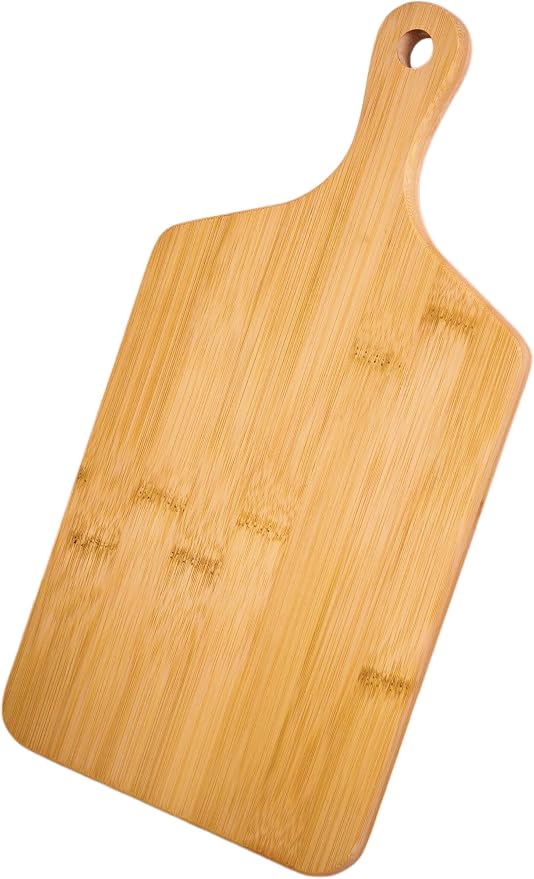 Small Bamboo Cutting Board with Handle, 13x6.5Inch Charcuterie Serving Tray | Premium Natural Wood Serving Board. Perfect for cutting, serving cheese charcuterie. Eco-friendly. Kitchen Décor. Ideal Gift