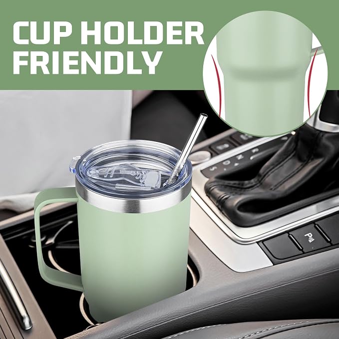 20oz Stainless Steel Insulated Tumbler with Handle and Lid, Double Wall Vacuum Insulated Coffee Mug, Leak Proof Travel Mug, Hot and Cold Drink, Mix Color-7