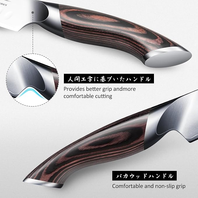 HOSHANHO Carving Knife Set 3PCS, Japanese Brisket Slicing Knife Sets | Ultra Sharp Japanese High Carbon Steel Butcher Knife Breaking Knife Boning Knife for Meat Cutting, Ergonomic Handle, Gifts