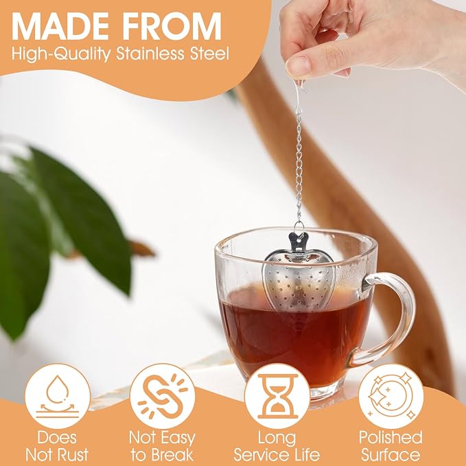40 Pcs Stainless Steel Tea Ball Mesh Tea Infuser Strainers Premium Tea Filter Tea Interval Diffuser with Extended Chain Hook for Brew Loose Leaf Tea and Seasonings &spices