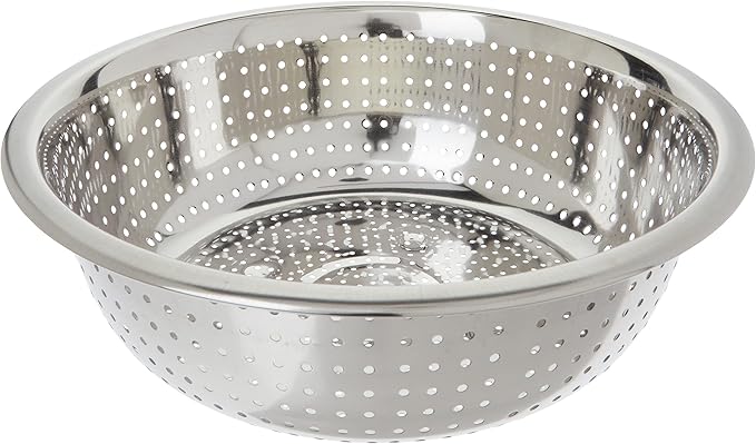 Winco Chinese Colander with 2.5 mm Holes, 11-Inch, Stainless Steel, Medium | Foodservice, Great for Draining Pasta, Rinsing Produce, Straining and Kitchen Prep