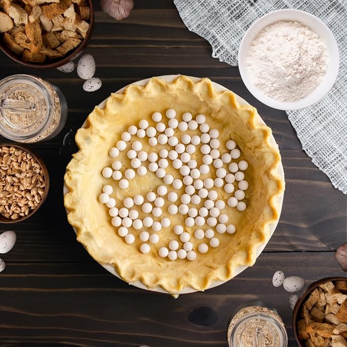 Mrs. Anderson's Baking Ceramic Pie Crust Weights, 1.5-Pounds, Natural Stoneware, For Blind Baking Pie Crusts And Tart Shells With Even Baking Results
