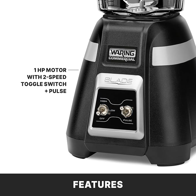 Waring Blade Blender with 48 oz Copolyester Jar & Toggle & Pulse | 1.5 Horsepower Motor, 2-Speed Toggle Controls with Pulse, 48 oz Copolyester Jar, for Bars & Restaurants, NSF Certified