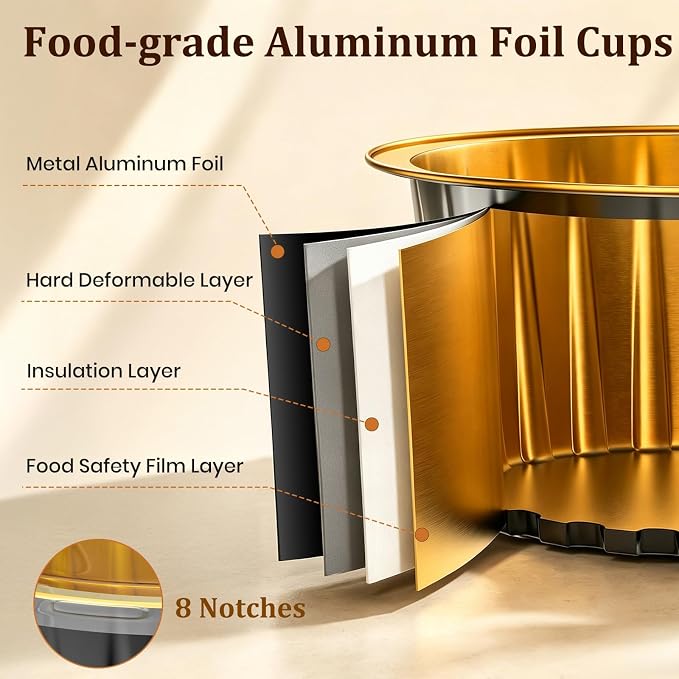 40 Pack Mini Cake Pans with Lids, 5 OZ Round Aluminum Foil Cupcake | Disposable Ramekins Muffin Tin, Cupcake Baking Cups with Lids, Mini Cake Containers Flan Molds for Wedding Birthday Party