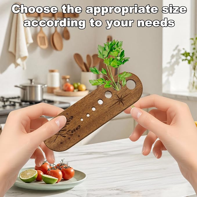 Wooden Vegetable Splitter Comes with a Cleaning Brush, Fun Kitchen Gadgets, Exquisite Herb Stripper Bowl Gifts for the Kitchen Suitable for Home Use & Chefs