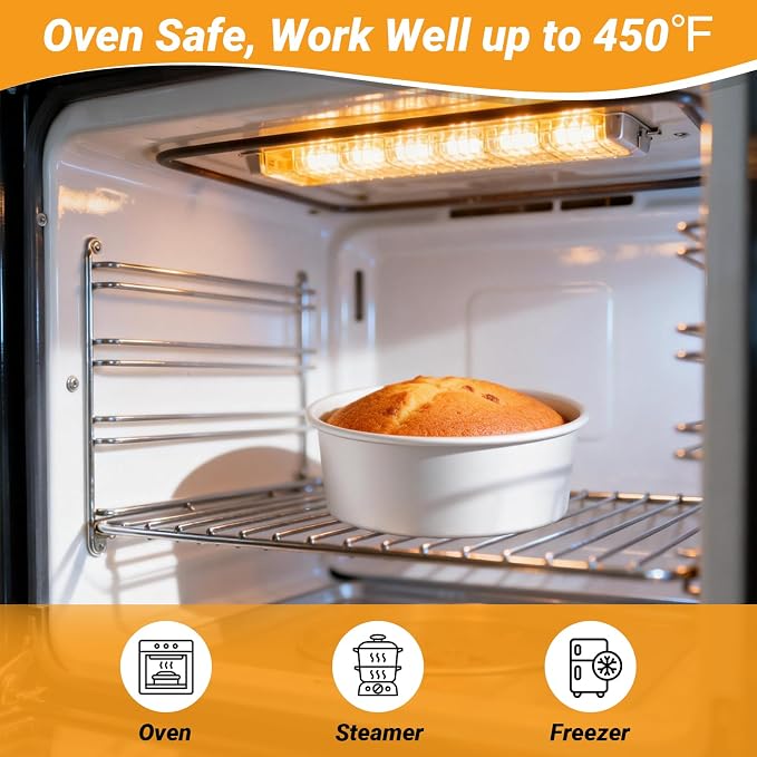 Beasea Cake Pans Removable Bottom, 8 inch Cheesecake Baking Pan Set of 2, Round Movable Cake Pan Aluminum Alloy Mini Cake Pan for Oven Baking
