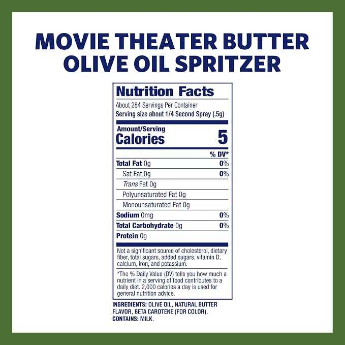 Kernel Season's Movie Theater Butter Olive Oil, Spritzer, 5.00 Ounce (Pack of 2)