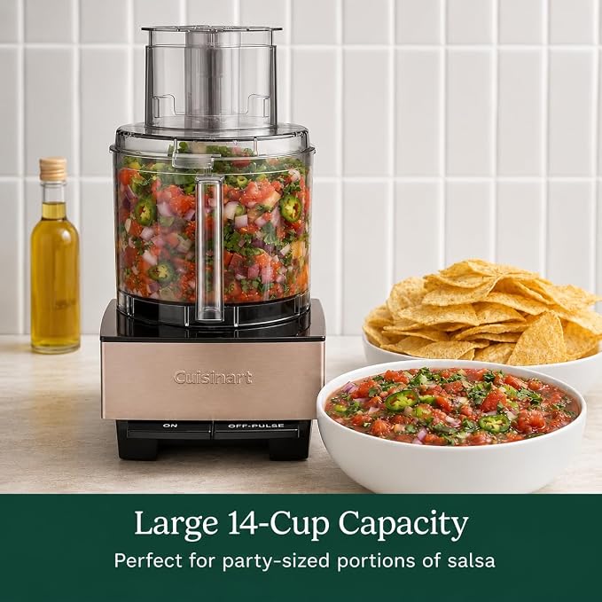 Cuisinart DFP-14UMBY 14-Cup Food Processor (Umber) | Mincing, dicing, shredding, pureeing and dough kneading