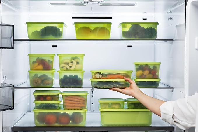 LocknLock Fresh-Block Plastic Food Storage Container | Produce Storage Containers for Fridge | Vegetable & Fruit Storage Containers for Fridge, Airtight Storage, Microwave & Dishwasher Safe, 1.5L