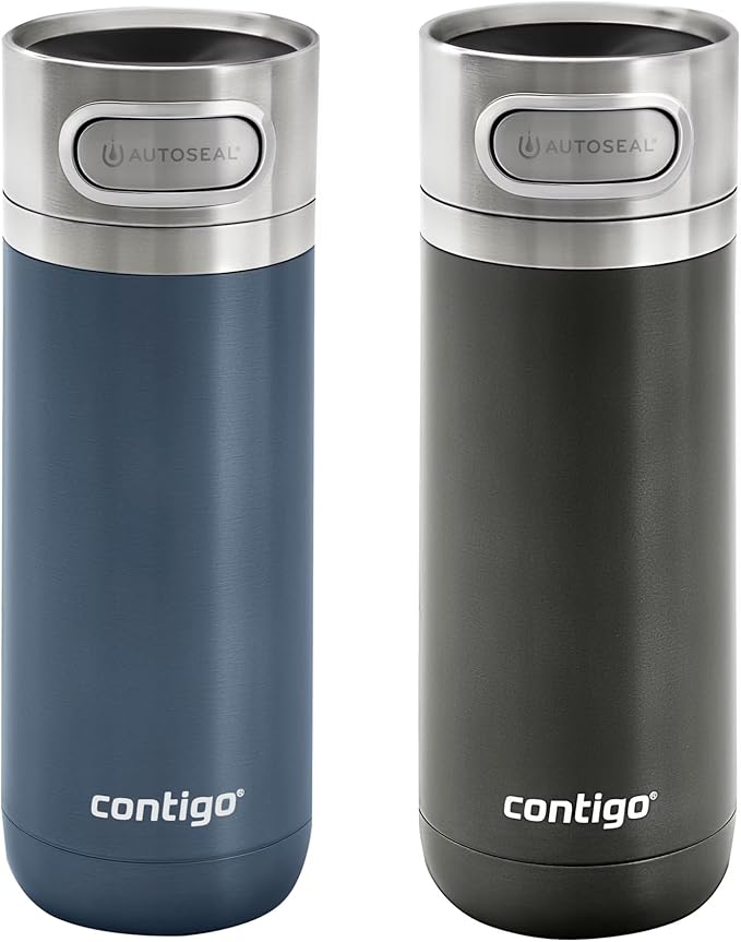 The Luxe Vacuum Insulated Stainless Steel Travel Mug, 14 oz. 2 Pack (Earl Grey/Mussel