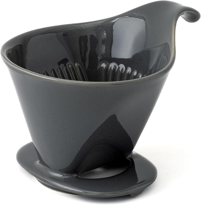 ZERO JAPAN - Bee House Pour Over Coffee Dripper - Ceramic Coffee Maker with Elegant Peek Hole, Drip Cone Brewer Coffee Gifts, Brewing Accessories - Steel Gray, Standard Size