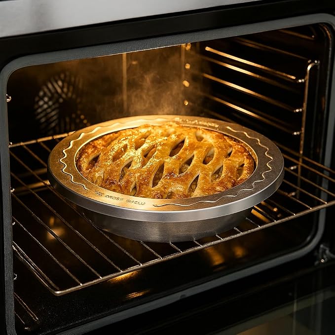Mrs. Anderson's Baking Pie Crust Protector Shield, Set Of 2, Fits 9.5-Inch And 10-Inch Pie Plates, Prevents Over-Browning And Spills