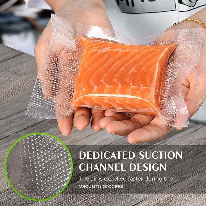 Vacuum Sealer Bags, 8"x12" Quart & 6"x10" Pint, 300 Pcs | Commercial Grade, BPA Free, Sous Vide Cooking Compatible, Puncture Prevention, Customizable Size, Kitchen Essentials