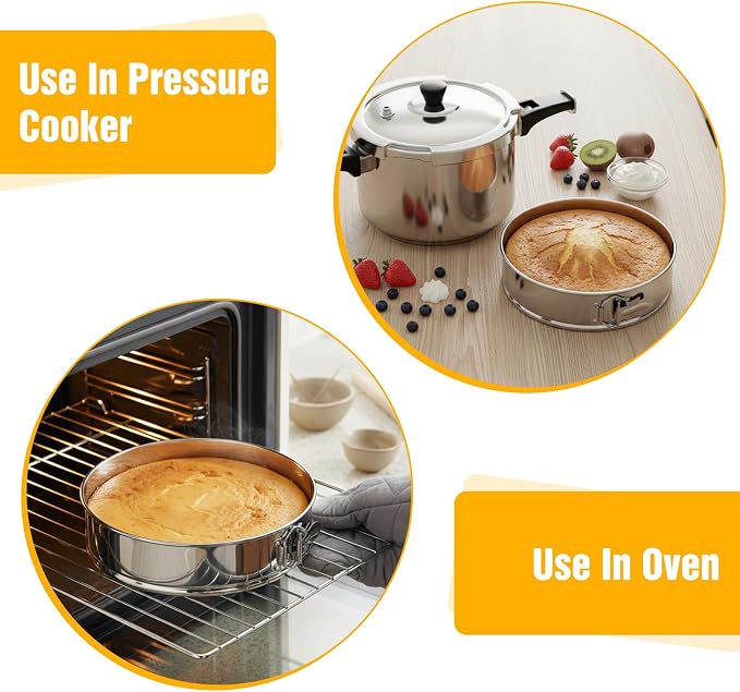 10 Inch Springform Cake Pan Stainless Steel Springform Pans Nonstick Leakproof Cheesecake Pan with Removable Bottom Round Baking Pans cheese cake for baking Includes 50 Parchment Papers