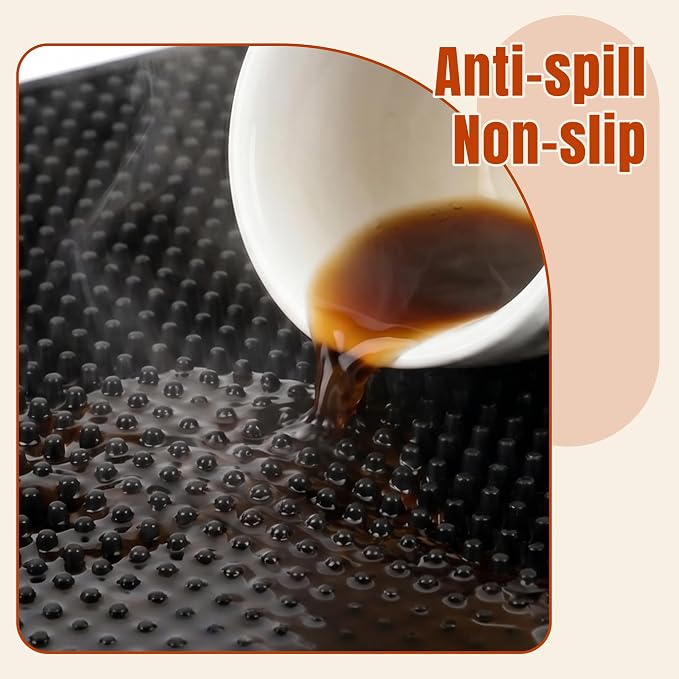 XieNie Bar Mat, 12"x6" Non-Slip PVC Mats for Home Coffee Bar Countertop | Versatile for Coffee Drinks Cocktail Makers, Keep Bar Counter Tops Neat Tidy, Dry Dishes Cups Glasses, Hand and Machine Wash