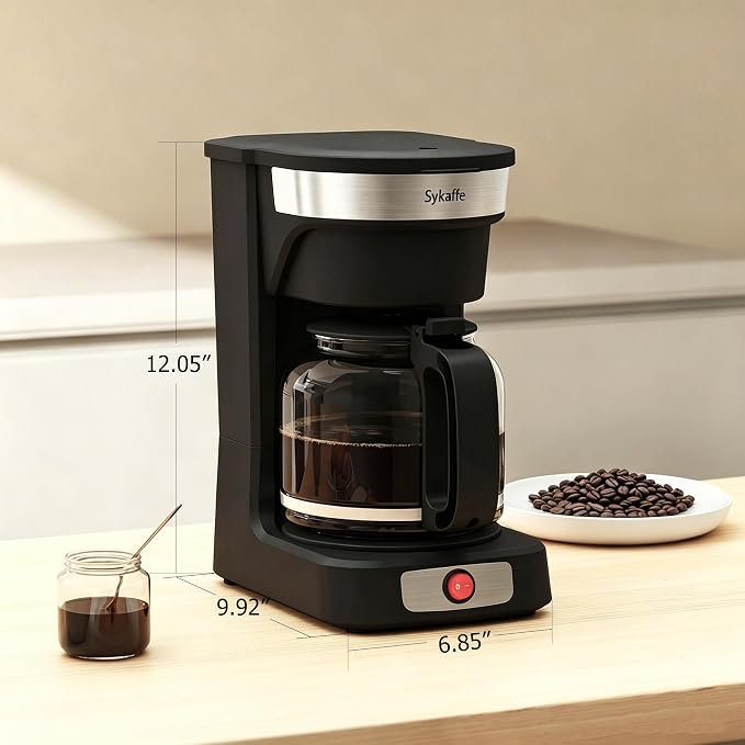 12-Cup Drip Coffee Maker,Auto Keep Warm,Reusable Filter,60Oz Size | Easy-view water tank, pause & pour,Heat-Resistant Coffee Pot, one-touch brewing for home, office, and family gatherings,black
