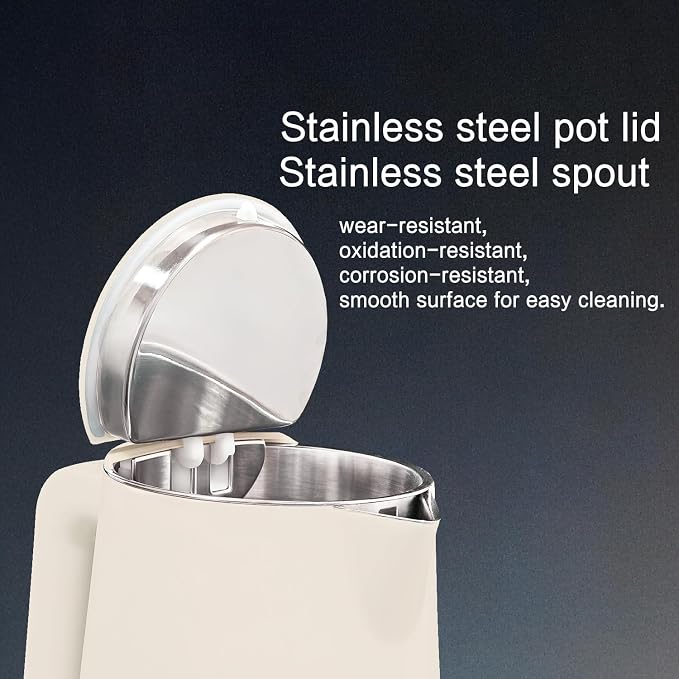 1.5L Electric Kettle Temperature Control, Cream White | Double Wall Cool Touch Teapot, Fast Boil, 5 Temperature Control, LED Display, Auto Shut-Off & Keep Warm