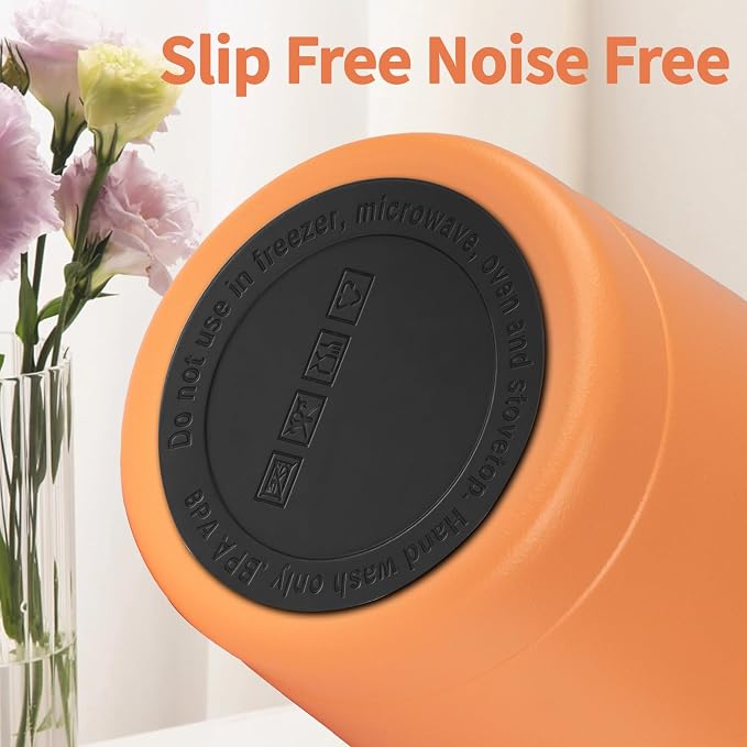 MEZMUT 20oz Insulated Tumbler Travel Coffee Mug with Lid Straw(Orange,1) | 18/8 Stainless Steel Double Wall Vacuum Spill Proof Metal Insulated Tumbler with Daul Lid and Straw, Hot or Iced Coffee Cup