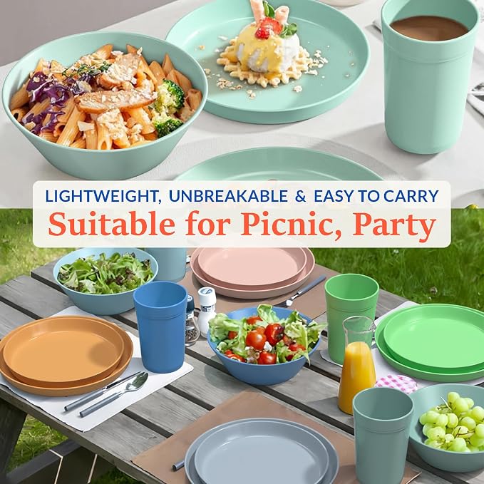 32 Ounce Cereal Bowls, Unbreakable Wheat Straw Fiber Bowl, Lightweight Kitchen Bowls Microwave & Dishwasher Safe BPA Free Bowls, E-Co Friendly Bowls Set for Cereal, Salad,Oatmeal, Soup,Snacks -6 Color