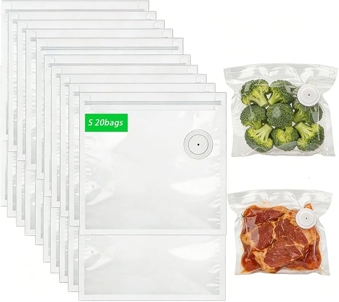 MOMODA Sous Vide Cooking Bags - Set of 20 | BPA-Free Reusable Vacuum Seal Bags (20 Small)