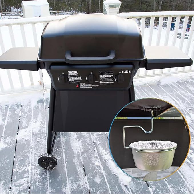 Universal Grease Cup for Char-Broil Kenmore and Other Similar Grills | 5884694 Grease Catcher Cup with Holder and 15-Pack Aluminum Drip Liner Collect Cooking Oil for Masterbuilt 30" & 40" Smokers