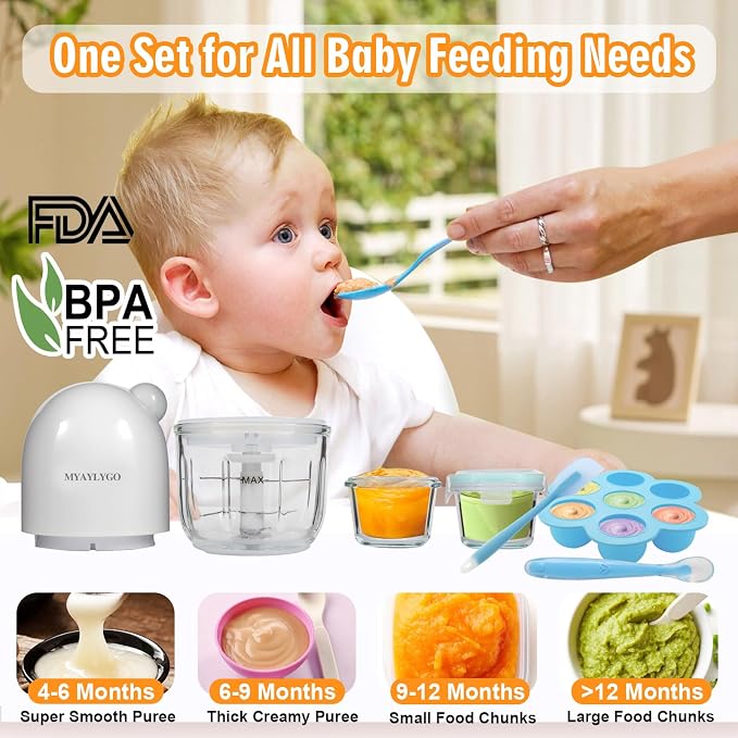 Baby Food Maker & Food Processor, Upgraded 14-in-1 Baby Food Blender, Puree Maker, Puree Grinder for Fruit, Veggies, Meat, Baby Feeding Essentials, Shower Gifts Set | Upgraded 14-in-1, Borosilicate Glass, BPA-Free, Easy to Use & Clean, For Fruit,Veggie...