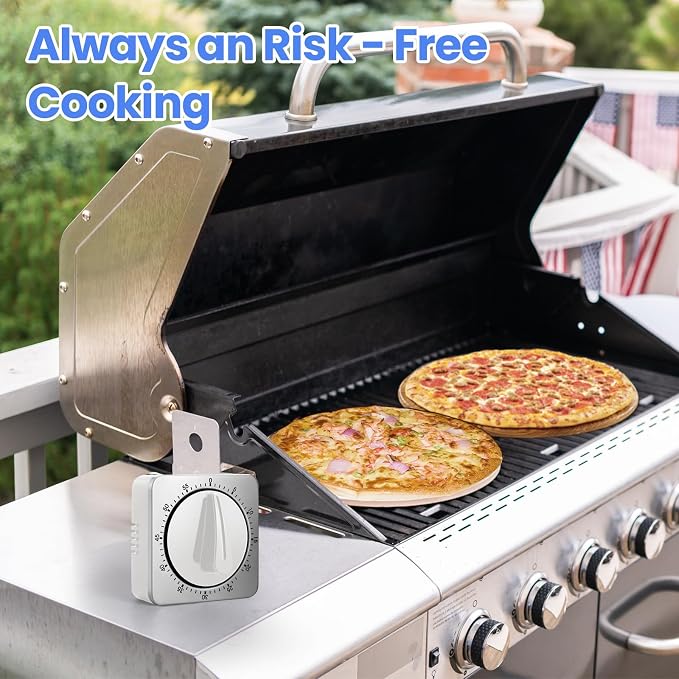 Kitchen Timers for Cooking, Chef Cooking Timer Clock with Loud Alarm,100% Mechanical Desk Timer - No Batteries Required - Magnetic Backing, Exquisite Stainless Steel Body - Countdown Reminder Magnetic