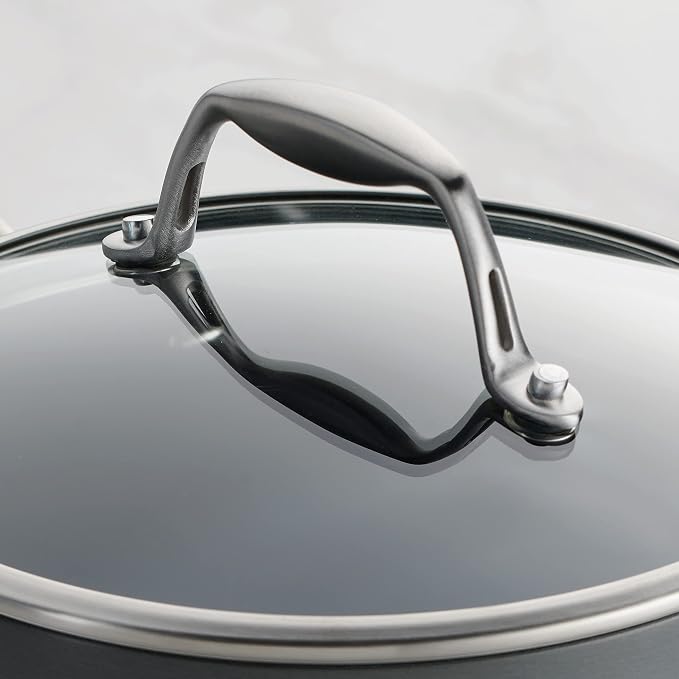 Tramontina OnyxPro Hard Anodized Non Stick 3-Quart Sauce Pan with Lid | Saucepan with Reinforced Nonstick Coating, Oven Safe