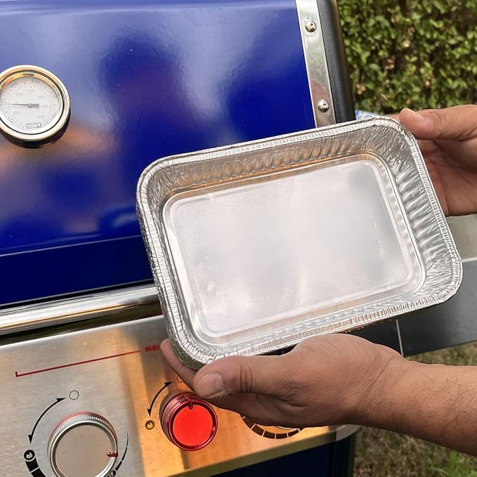 Drip Pans for Weber, Disposable Aluminum Foil Grease Trays for Weber Grills, Universal Replacement Liners for Weber Series, 8.6" x 6" - 20 Pcs